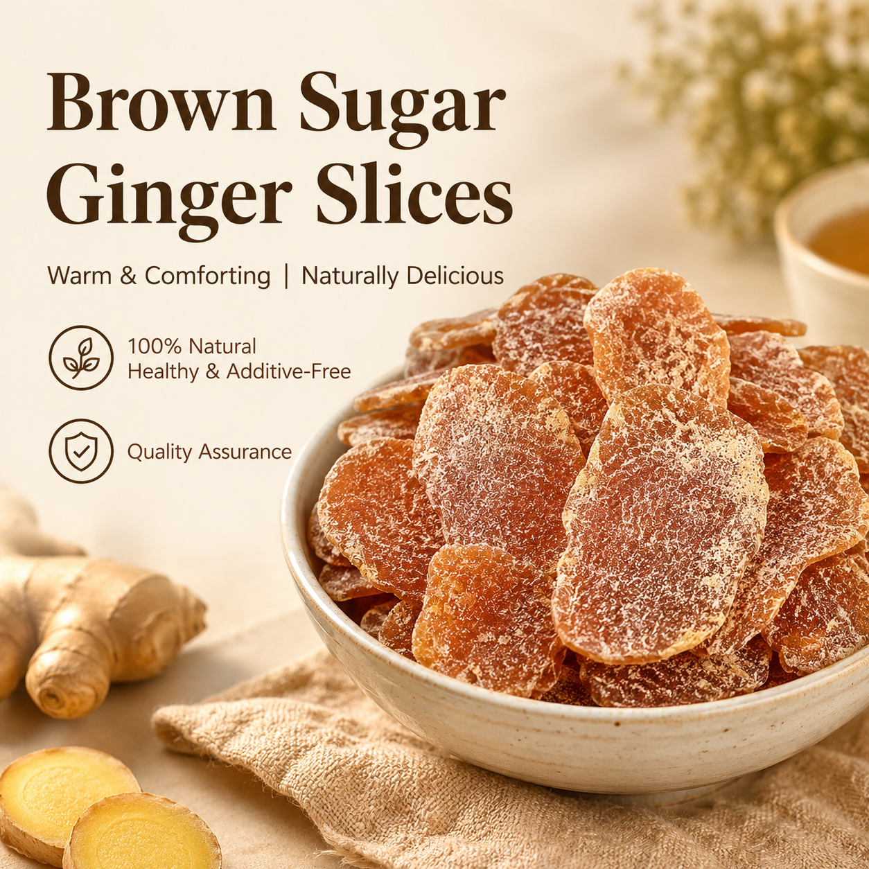 Natural additive-free herbal brown sugar ginger slices—Caring for men's health.-YOY