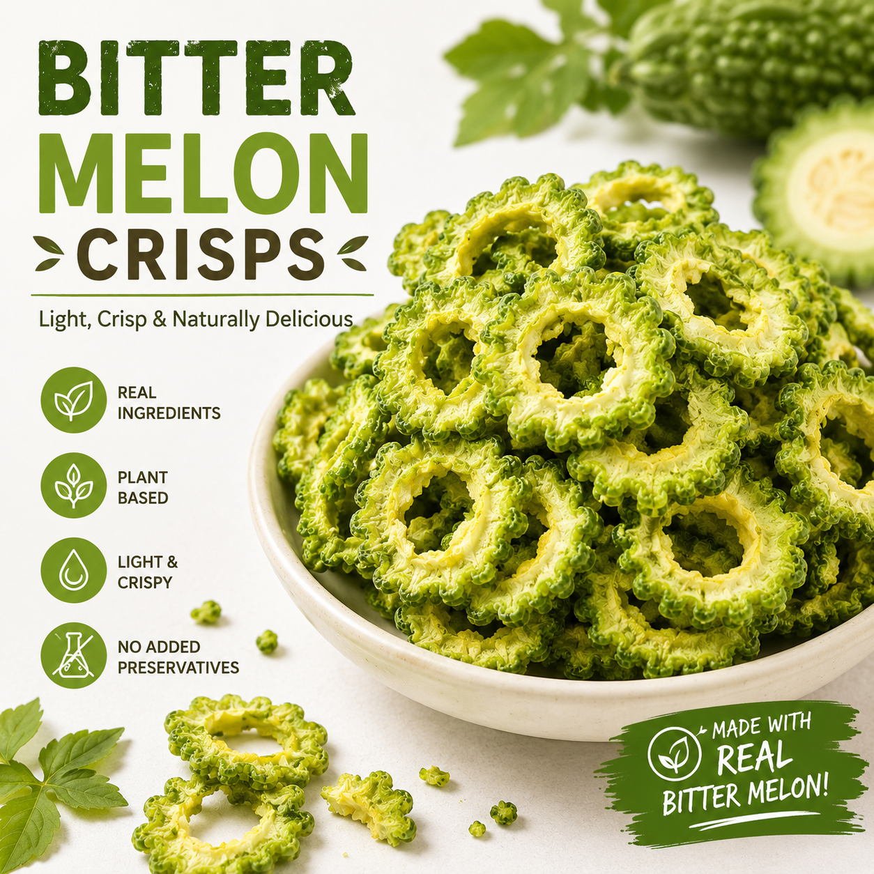Premium Bitter Melon Chips  A Naturally Crispy Snack for Smarter Everyday Choices-OKL