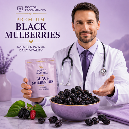 The Ultimate Natural Fuel for Men! Premium Black Mulberries: Revitalize Your Core Energy from Within.-QZZ