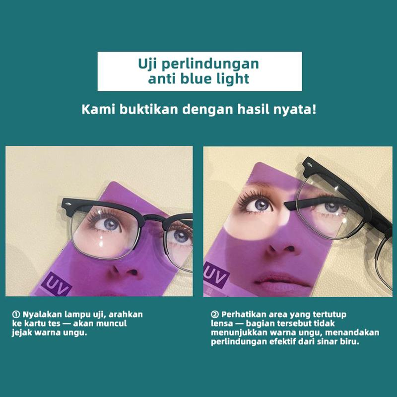 Kacamata Baca Lensa Anti Radiasi PlusFrame Modis Frame Fashion Stylish Unisex Pria Wanita Anti Sinar Biru-VIM