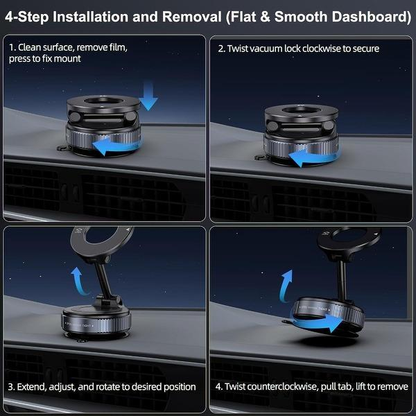 🚗Foldable Magnetic Car Holder｜Strong Vacuum Suction for All Phones 📱-VIM