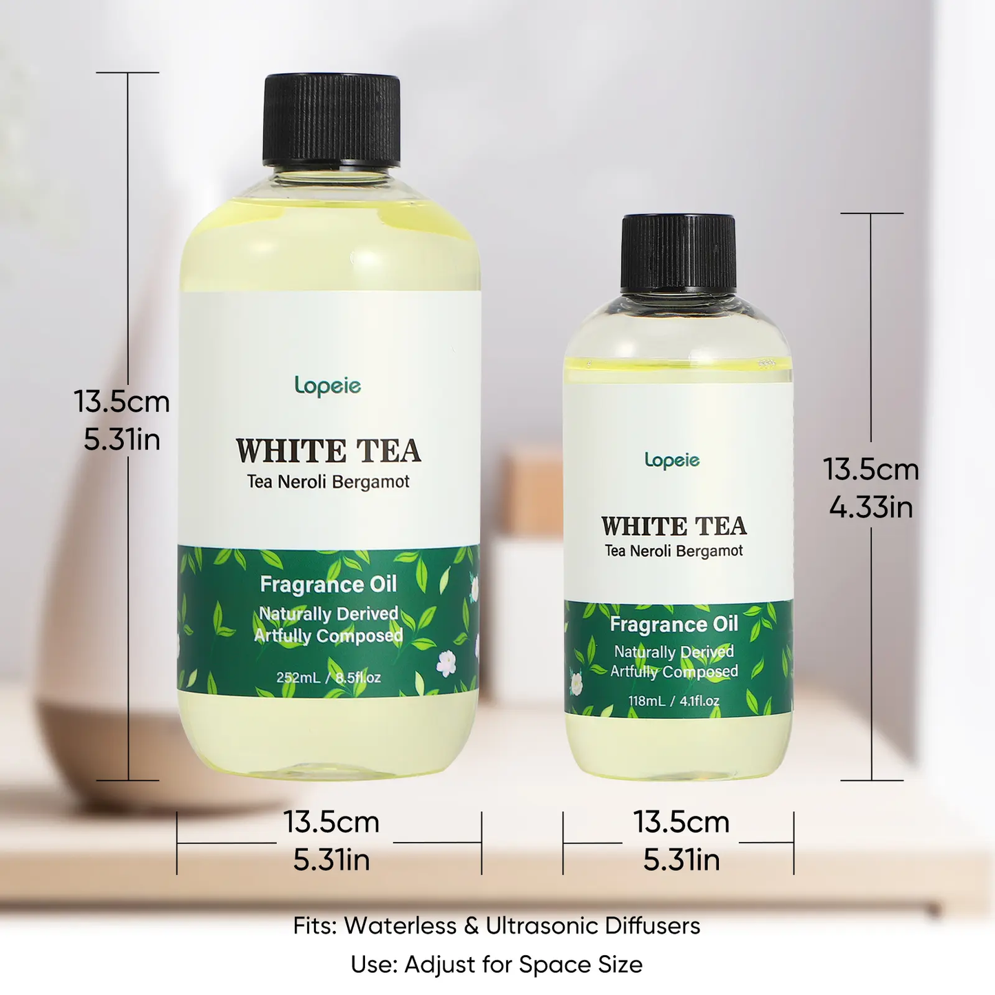 Lopeie 118ml Hotel Grade Diffuser Oil Refill – White Tea Neroli Bergamot Aromatherapy Oil-VIM