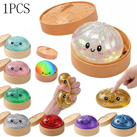 🥟Soft Stress Relief Squeeze Toy, Mystery Glitter Dumpling Decompression Toy-VIM