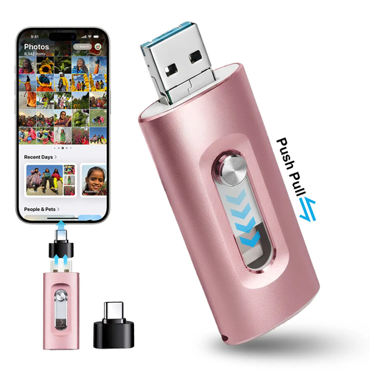 ⚡4-in-1 MFi Flash Drive💾 64GB/128GB OTG Type-C Adapter for iPhone Android PC High-Speed Data Transfer-VIM