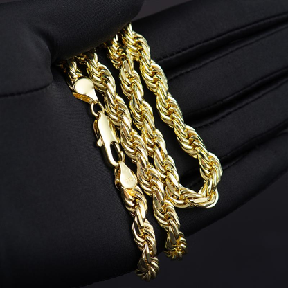Solid Gold Twisted Necklace, Unisex Adjustable Chain, Ideal Gift for Loved Ones-SUY