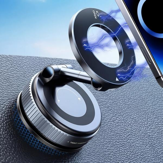 🚗Foldable Magnetic Car Holder｜Strong Vacuum Suction for All Phones 📱-VIM