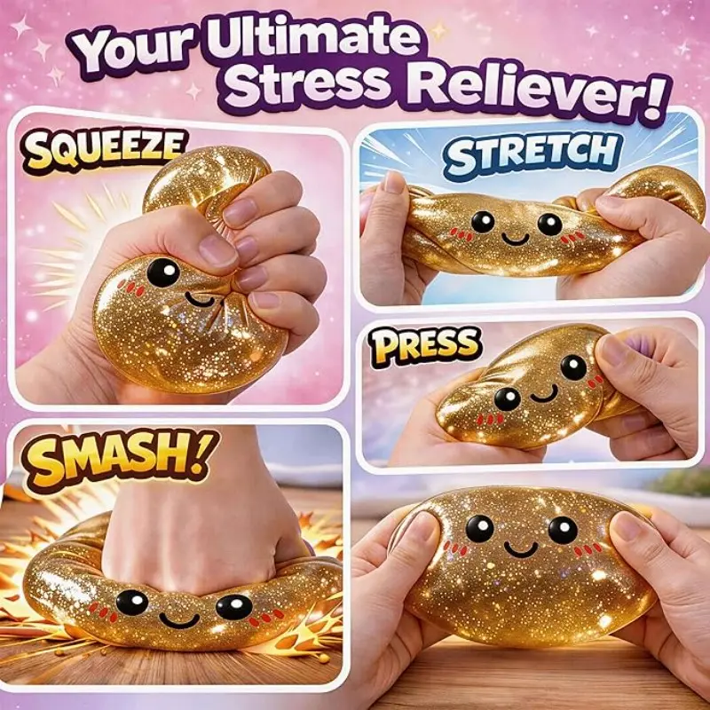 🥟Soft Stress Relief Squeeze Toy, Mystery Glitter Dumpling Decompression Toy-VIM
