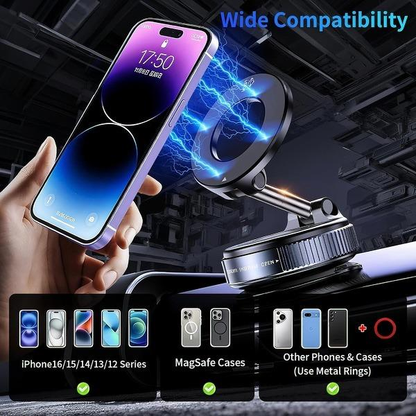 🚗Foldable Magnetic Car Holder｜Strong Vacuum Suction for All Phones 📱-VIM