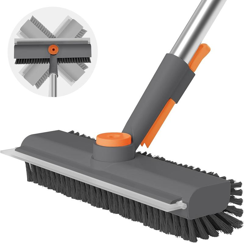 3-in-1 Floor Scrub Brush Long Handle, Bathroom Shower Deck Garage Heavy Duty Cleaning Brush-VIM