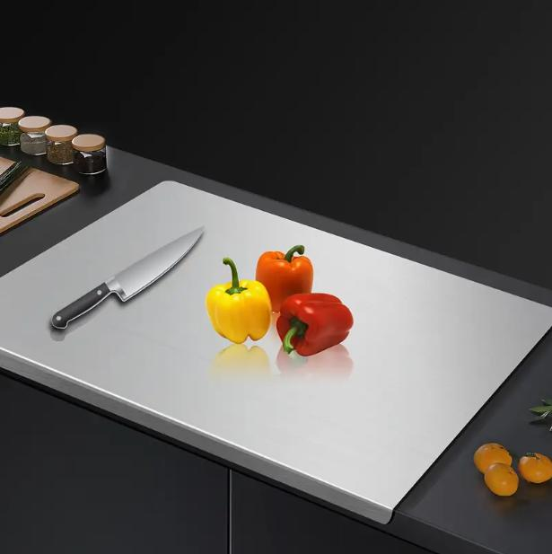 🧄 Stainless Steel Chopping Board, Non-slip Cutting Board, Kitchen Accessories, Household Kitchen Gadgets 🍳-VIM