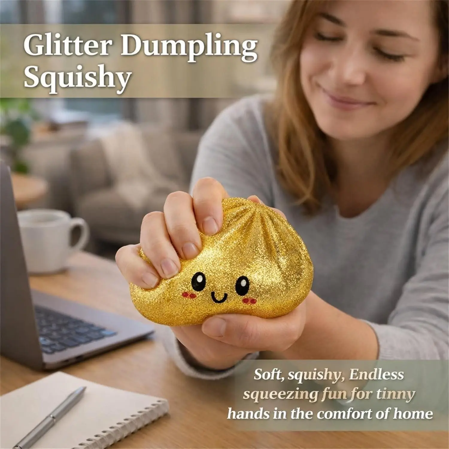 🥟Soft Stress Relief Squeeze Toy, Mystery Glitter Dumpling Decompression Toy-VIM
