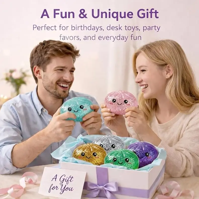 🥟Soft Stress Relief Squeeze Toy, Mystery Glitter Dumpling Decompression Toy-VIM