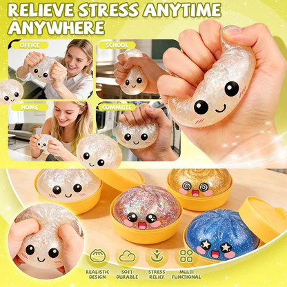 🥟Soft Stress Relief Squeeze Toy, Mystery Glitter Dumpling Decompression Toy-VIM