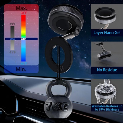 🚗Foldable Magnetic Car Holder｜Strong Vacuum Suction for All Phones 📱-VIM