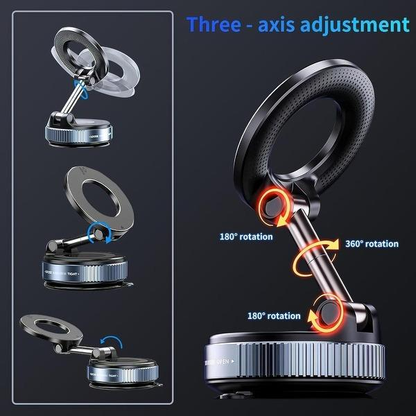 🚗Foldable Magnetic Car Holder｜Strong Vacuum Suction for All Phones 📱-VIM