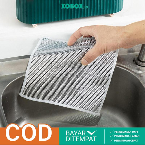 🧼Kain Lap Dapur KawatSikat Cuci PiringPembersih Kerak PanciSerbaguna HM1013-VIM