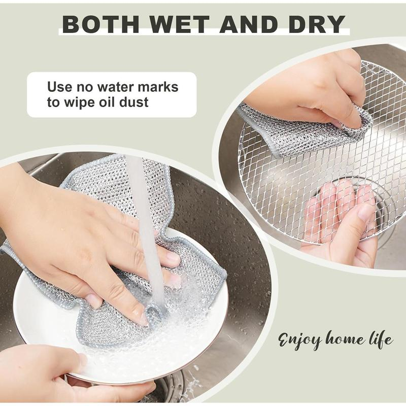 🧼Kain Lap Dapur KawatSikat Cuci PiringPembersih Kerak PanciSerbaguna HM1013-VIM
