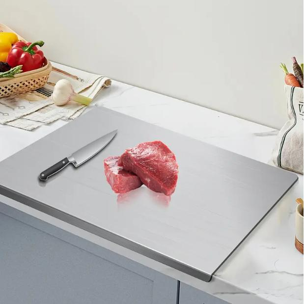 🧄 Stainless Steel Chopping Board, Non-slip Cutting Board, Kitchen Accessories, Household Kitchen Gadgets 🍳-VIM