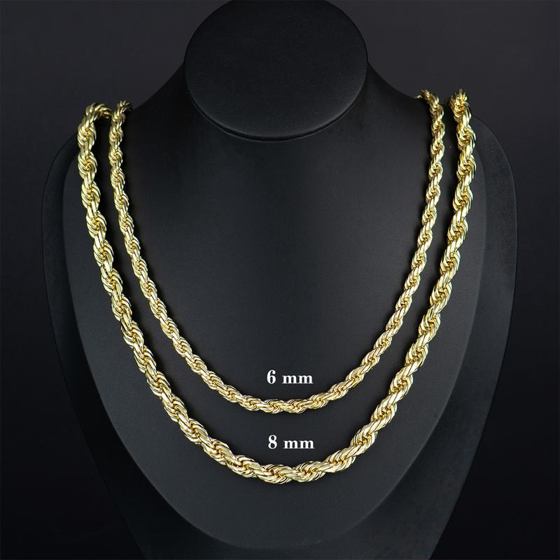Solid Gold Twisted Necklace, Unisex Adjustable Chain, Ideal Gift for Loved Ones-SUY